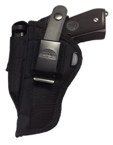 Nylon Gun Holster fits Chiappa 1911-22 Compact (4" barrel) Black Belt or Clip On - Picture 1 of 8