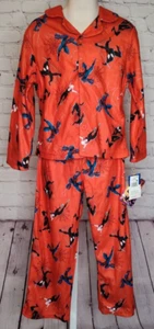 Marvel Across the Spiderverse 2 Pc Button Down Long Sleeve Fleece Pj Set 8 & 6 - Picture 1 of 3