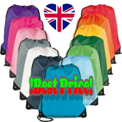 Waterproof Drawstring PE Bag – Girls Boys Kids Gym Swim Dance Sports Sack - Image 1 of 3