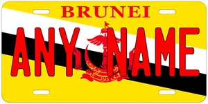 Bandera Brunei Cualquier Nombre Personalizado Novedad Coche Matrícula - Imagen 1 de 3