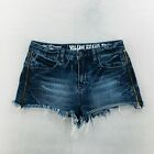 Volcom Brand Jeans Denim Juniors Size 3 High Waisted Cutoff Shorts Medium Wash