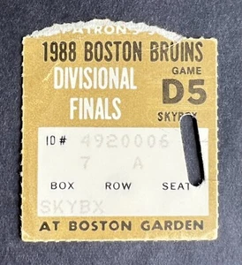 1988 Semi-Finals Game 5 Buffalo Sabres vs Boston Bruins Ticket Stub 4.12.88 - Bild 1 von 1