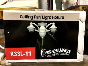 Casablanca Ceiling Fan Center Stem Light Fixture Snow White Finish K33L-11