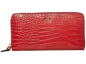 Ralph Lauren Crocodile-Print Leather Wallet zip around wallet billfold Wallet - Picture 1 of 5