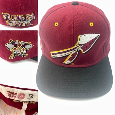 Vintage FSU Hat Fitted 7 1/2 Wool Spear Florida State University NCAA Cap 90s - Image 1 of 4