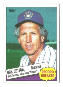 DON SUTTON MILWAUKEE BREWERS RECORD BREAKER #10 - TOPPS NM-MT 1985 - Picture 1 of 2
