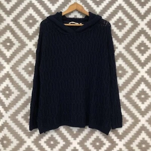 Maglione maglione con cappuccio blu navy ambienti morbidi taglia media - Foto 1 di 5