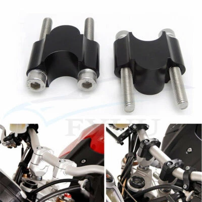 1 Pair CNC Motorcycle 7/8" 22mm Handlebar Riser Kit Raise Clamp Mount Universal - Image 1 of 4