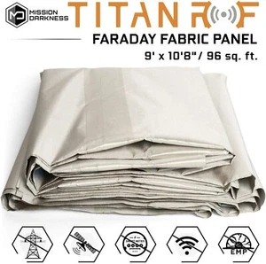 Mission Darkness TitanRF Faraday Fabric Panel - 10.66ft x 9ft (96 sq ft) Sheet - Picture 1 of 11