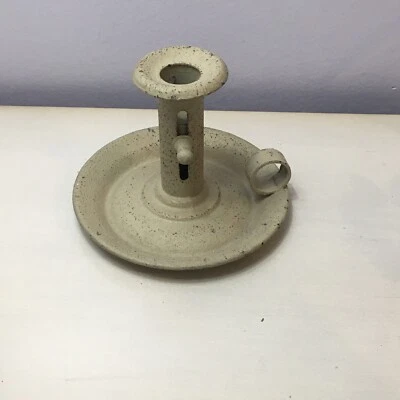 Distressed Metal Repro Push-Up Candlestick Candle Holder Primitive Farmhouse - Image 1 of 4