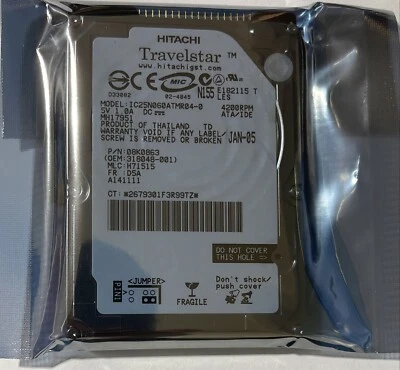 IC25N060ATMR04-0 Hitachi Travelstar IDE 80GN 60GB Internal 4200RPM 2.5"  HDD+ - Image 1 of 2