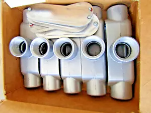🔥5) NEW KILLARK OT-3 1" CONDUIT OUTLET BODY W/COVER TYPE T O SERIES ALUMINUM - Picture 1 of 10