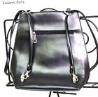 Frederic Paris Bag Backpack Purse Black Patent Leather Convertible RRP $240 