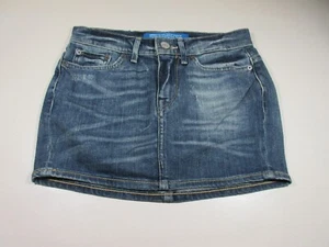 adidas Originals womens RARE dark distressed mini denim jean skirt 24 NWOT - Picture 1 of 11
