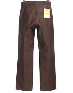 New Vintage 1960s Brown Moleskin Work Chore Pants VALDOTEX W29 Made in France - Picture 1 of 9