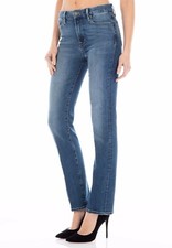 NEW FIDELITY REV HIGH RISE STRAIGHT MEDIUM BLUE WASH CORTEZ JEANS SIZE 24 $218