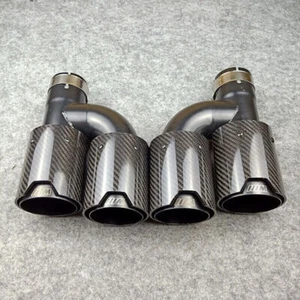 Kit de puntas de escape h de fibra de carbono real tubos dobles M para BMW In63 mm salida 93 mm - Imagen 1 de 7