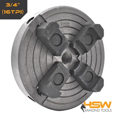 HSW DIAMOND TOOLS LATHE CHUCK 3/4"X16TPI 4 JAW INDEPENDENT LATHE CHUCK 150MM 6"