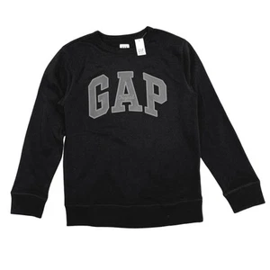NEW Gap Boy Black Fleece Logo Crew Neck Long Sleeve Pullover Sweatshirt Size XXL - Picture 1 of 4