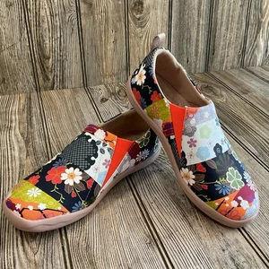 Zapatilla deportiva UIN para mujer arte floral pintada sin cordones zapatos de viaje flor Hana talla 6,5 - Imagen 1 de 15