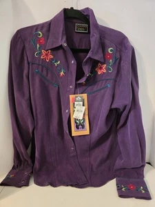Studio West Embroidered Purple Long Sleeve Shirt Women’s Large-New W/Tags - Picture 1 of 7