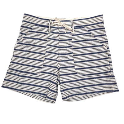 Shorts masculino listrado de algodão RRL duplo RL azul e off white tamanho 2XL - Imagem 1 de 4