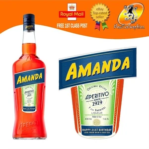 ETIQUETA BOTELLA APERITIVO LICOR ITALIANO PERSONALIZADO CUMPLEAÑOS CUALQUIER OCASIÓN - Imagen 1 de 3