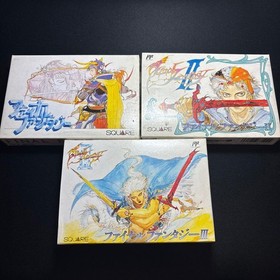 Final Fantasy I II III Famicom NES Set 3 Games Japan Nintendo Complete