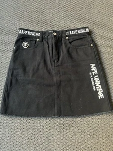 Aape By A Bathing Ape Denim Mini Skirt Size XS Womens Black Denim Bale - Bild 1 von 13