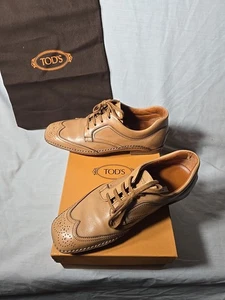 TOD'S Brown Leather Wingtip Brogues - Size 6 Men's Lace-Up Dress Shoes  - Picture 1 of 9