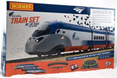Juego de tren modelo eléctrico Hornby Amtrak Acela alta velocidad calibre 1:87 HO R1000T Foto 1 de 4