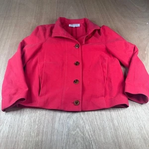 Chaqueta de botones frontal de mezcla de algodón coral Worth Petite para mujer talla pequeña Hecha en EE. UU. - Imagen 1 de 4