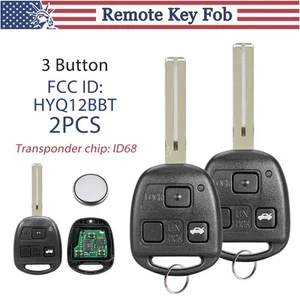 2 Replacement For 2004 2005 2006 Lexus ES330 Remote Smart Car Key Fob HYQ12BBT - Picture 1 of 8