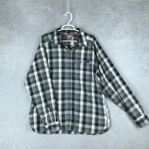 Merrell Shirt Mens XL Gray Black Red Plaid Opti-Wick UPF 30+ Outdoor Hiking - Picture 1 of 10
