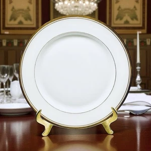 "Plato de cena de colección Syracuse China MONTICELLO antigua colonia OPCO marfil oro 9 3/4""" - Imagen 1 de 6