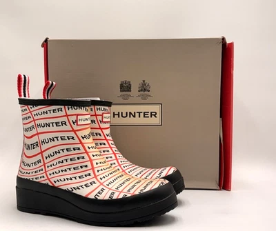 Hunter PLAY BOOT SHORT SONIC LOGO Para Mujer NUEVAS Con Defecto Botas Blancas EE. UU. TALLA 8 Foto 1 de 4