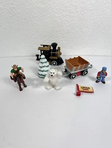 Lincoln Logs Fronteir Express Mixed Lot-2 Trains, 2 Men, Horse, Tree, Bear, Sign - Picture 1 of 2