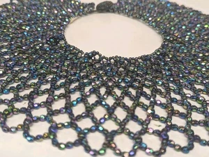 Beaded Collar Necklace With Beaded Button Closure - Picture 1 of 6