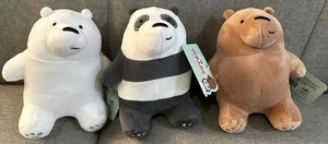NWT (Set of 3) We Bare Bears 7” Plush Cartoon Network Ice Grizzly Panda - Picture 1 of 4