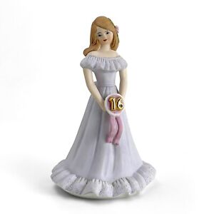 1982 Enesco Growing Up Girls Flowers Princess Doll Figurine 16Th Birthday Age 16