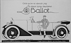 PUBLICITÉ DE PRESSE 1923 VOITURE BALLOT LA 2 LITRES TOURISME LE CHASSIS COMPLET - Picture 1 of 1