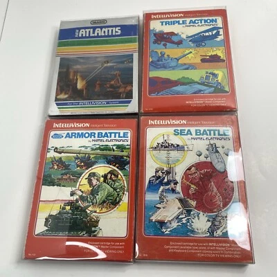 Armor Battle, Sea Battle, Triple Action, & New Atlantis 4 Intellivision Games - Image 1 of 4