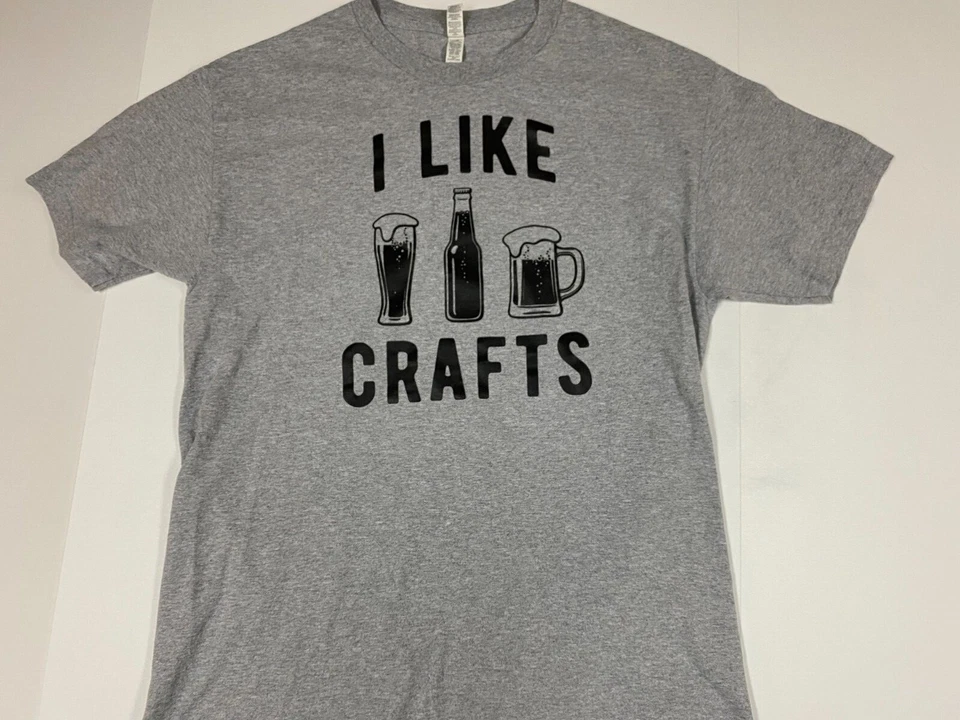 Camisa Cervezas Artesanales Grande Para Hombre Gris Me gusta Gráfico Foto 1 de 4