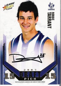 2008 Select AFL Classic Draft Pick Gold Signature DPG15 Robert Tarrant (Nth Mel)