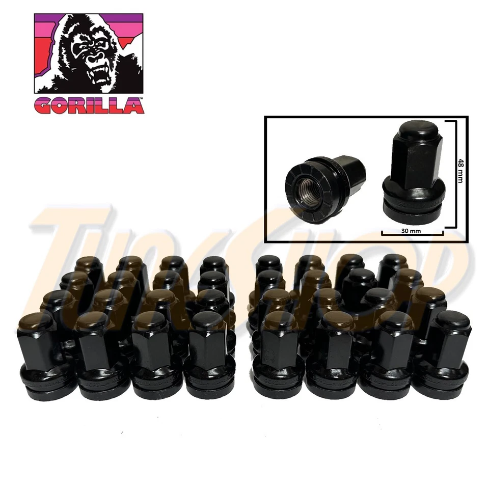 6 Gorilla Large Seat OEM Stock Wheels Lug Nuts 14x1.5 M14 Acorn Chrome 61148cx