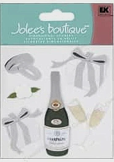 Regalos de boda anillos champán boutonniere recepción Jolee's boutique pegatinas Foto 1 de 1