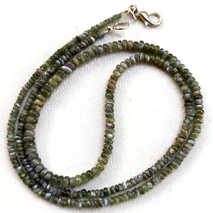 Collar de cuentas rondelle de tamaño de 3 a 4 mm gemas ojo de gato crisoberilo natural 20" - Imagen 1 de 6