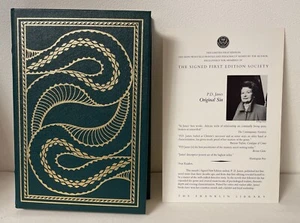 ORIGINAL SIN - P D James. SIGNED Leather Bound 1st Edition. Franklin Library - Picture 1 of 8