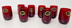 8 VTG Anchor Hocking Royal Ruby Red Roly Poly 5 oz Juice Glass 3-1/2" Tumblers - Picture 1 of 12