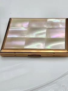 Elgin Vintage American Beauty Mother of Pearl Powder Compact - Picture 1 of 9